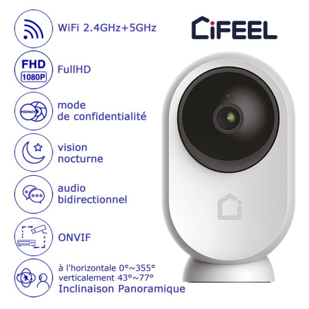 Camera iFEEL Eclipse PTZ Rotatif 2,4 & 5 GHz WiFi