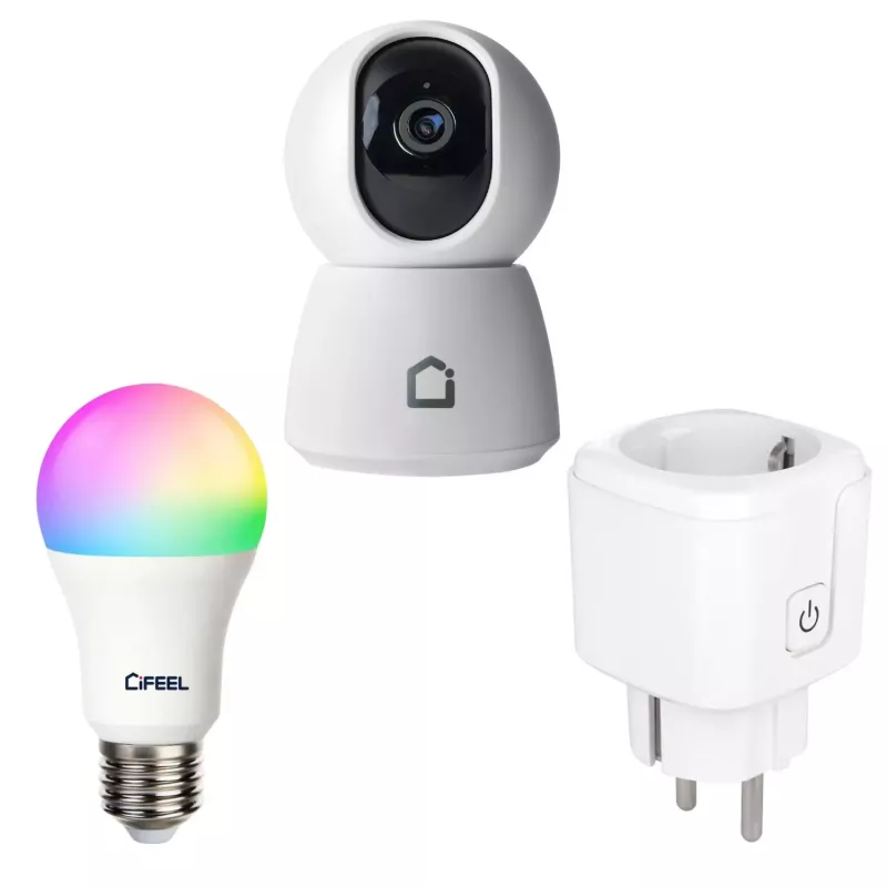 Pack Maison Intelligente : Caméra WiFi, Prise Connectée, Ampoule