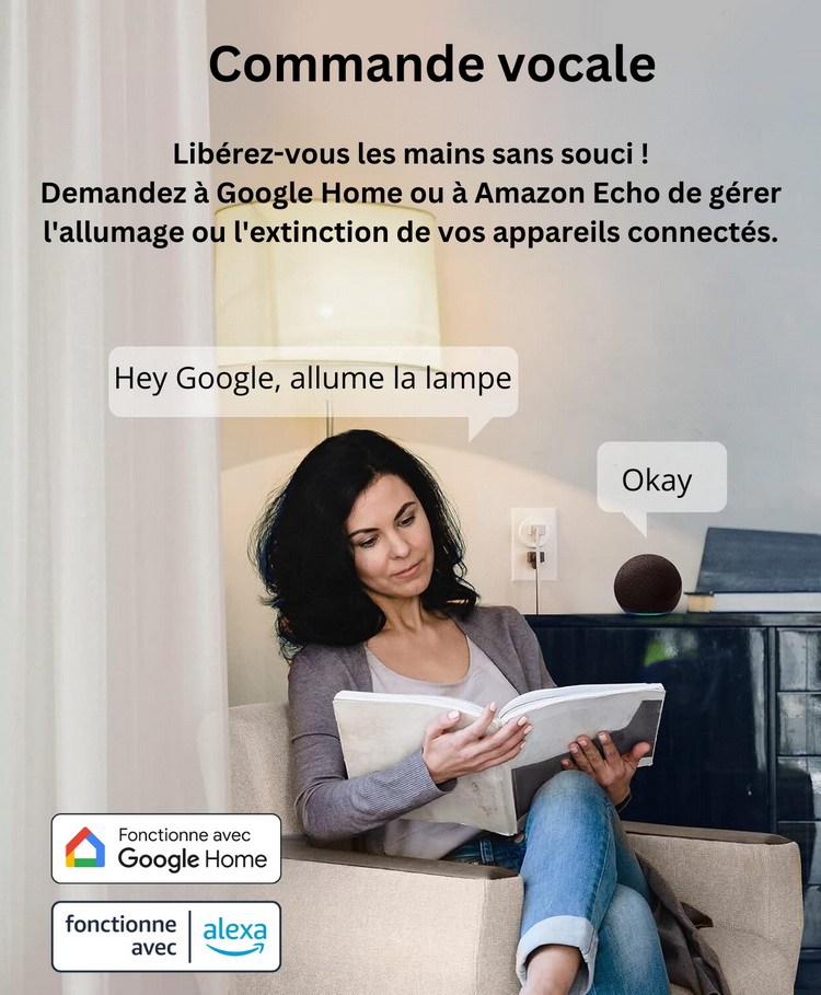 Commande vocale avec Google ou Alexa